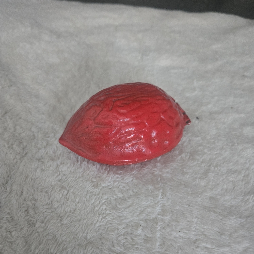 Vintage Red Decorative Walnut Nut Cracker